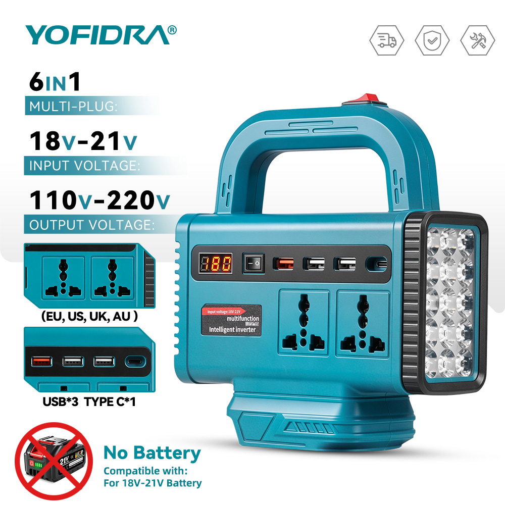 Ac Outdoor Power - Inversor de energia portátil YOFIDRA 220V,